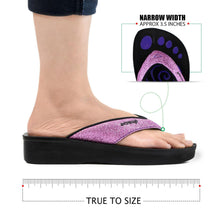 Load image into Gallery viewer, Aerosoft - Glitter A0825 Women Purple thong style sandals4
