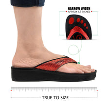 Load image into Gallery viewer, Aerosoft - Glitter A0825 Women Red thong style sandals4

