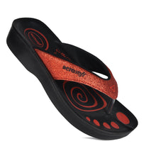 Load image into Gallery viewer, Aerosoft - Glitter A0825 Women Red thong style sandals

