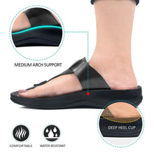 Load image into Gallery viewer, Aerosoft - Meadow S5909 Black Women thong slip on sandals2

