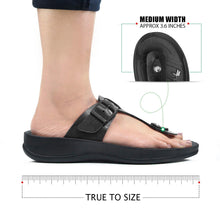 Load image into Gallery viewer, Aerosoft - Meadow S5909 Black Women thong slip on sandals5
